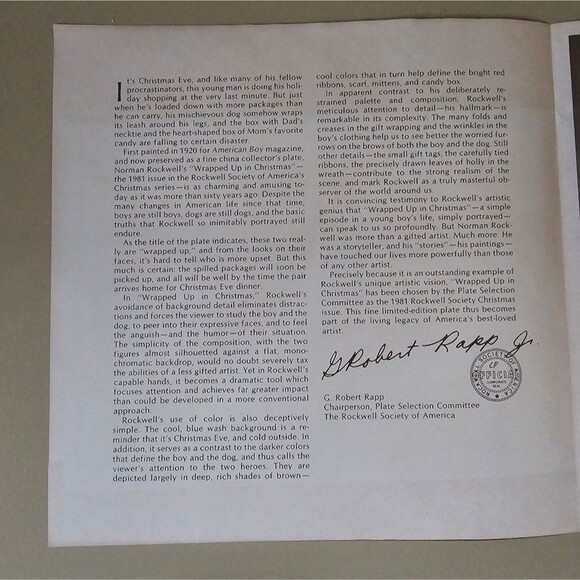 Norman Rockwell Collector Plate "Wrapped Up in Christmas" 1981 Rockwell Classic - Picture 5 of 5